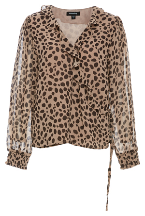 Long Sleeve Printed Wrap Top