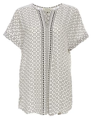 Max Studio Short Sleeve V-Neck Blouse