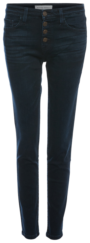 Flying Monkey Mid Rise Button Up Ankle Skinny