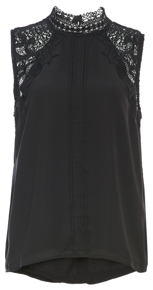 BB Dakota Lace Insert Sleeveless Top