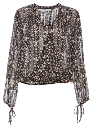 Collective Concepts Surplice Tie Cuffs Long Sleeve Top