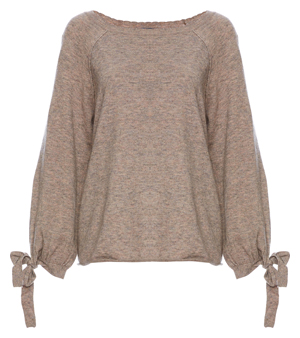 Democracy Raglan Sleeves Tie Cuffs Sweater
