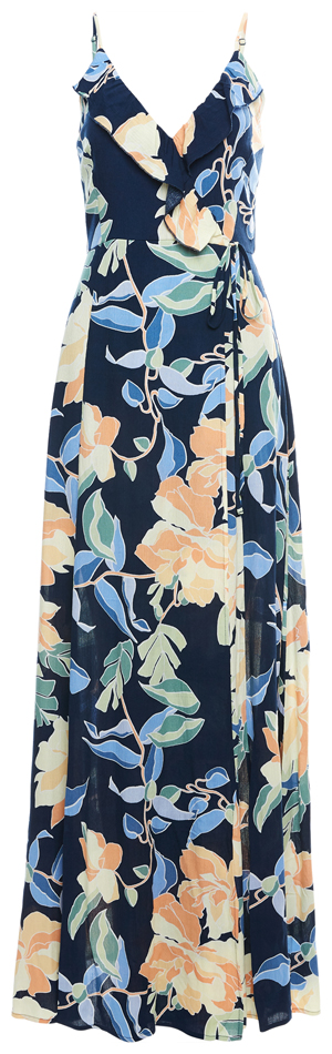 Sleeveless Faux Wrap Maxi Dress