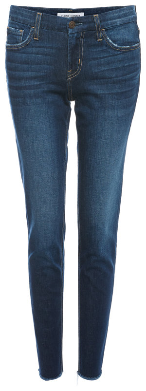Flying Monkey Mid Rise Raw Hem Ankle Skinny