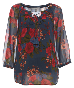 Daniel Rainn 3/4 Sleeve Floral Blouse