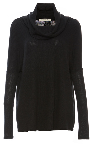 Jackie Cowl Neck Ribbed Top