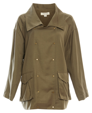 Draped Open Front Safari Jacket