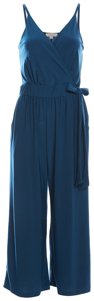 Surplice Side Tie Sleeveless Cropped Jumpsuit
