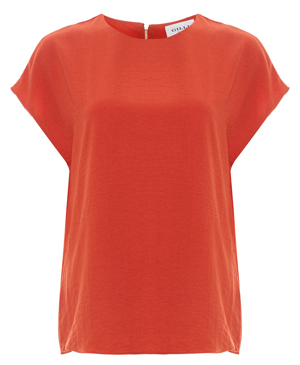 Back Zip Short Sleeve Top
