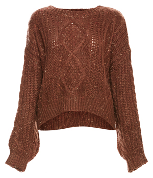 Long Sleeve Cable Knit Pullover