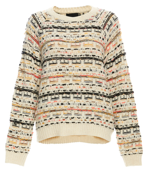 Contrast Knit Pullover Sweater