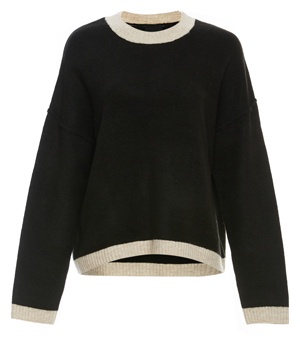 Contrast Hem Pullover Sweater