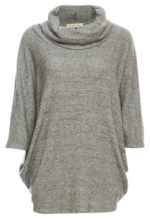 Cowl Neck 3/4 Sleeve Brushed Top