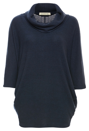Cowl Neck 3/4 Sleeve Brushed Top