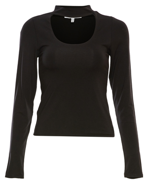 Good American Long Sleeve Keyhole Top