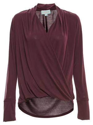 Veronica M Surplice Cupro Long Sleeve Top