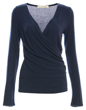 Brushed Hacci Wrap Top