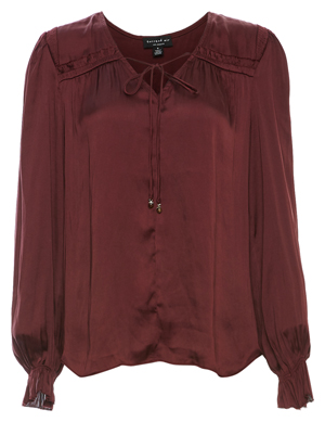 V-Neck Front Tie Blouse