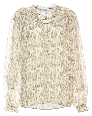 Snake Print Long Sleeve Blouse