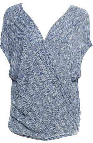 Mystree Surplice Short Sleeve Knit Top
