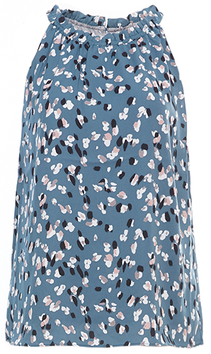 Ruffle Neck Sleeveless Top