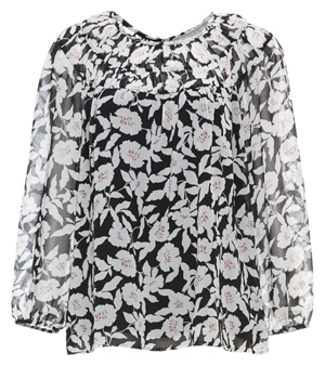 Daniel Rainn Round Neck 3/4 Sleeve Flowy Blouse