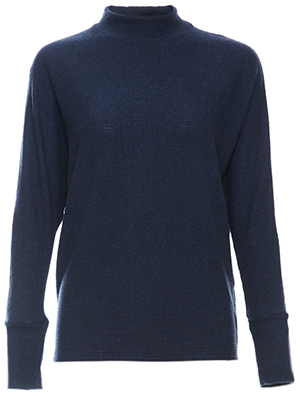 Mock Neck Brushed Ribbed Top