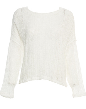 Open Knit Long Sleeve Top