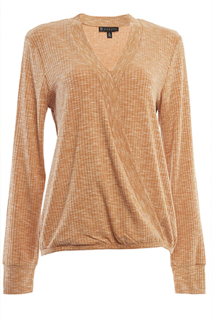 Ribbed Knit Surplice Top