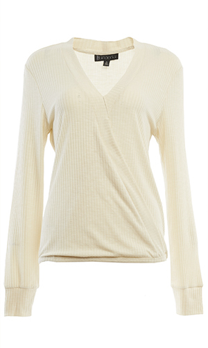 Ribbed Knit Surplice Top