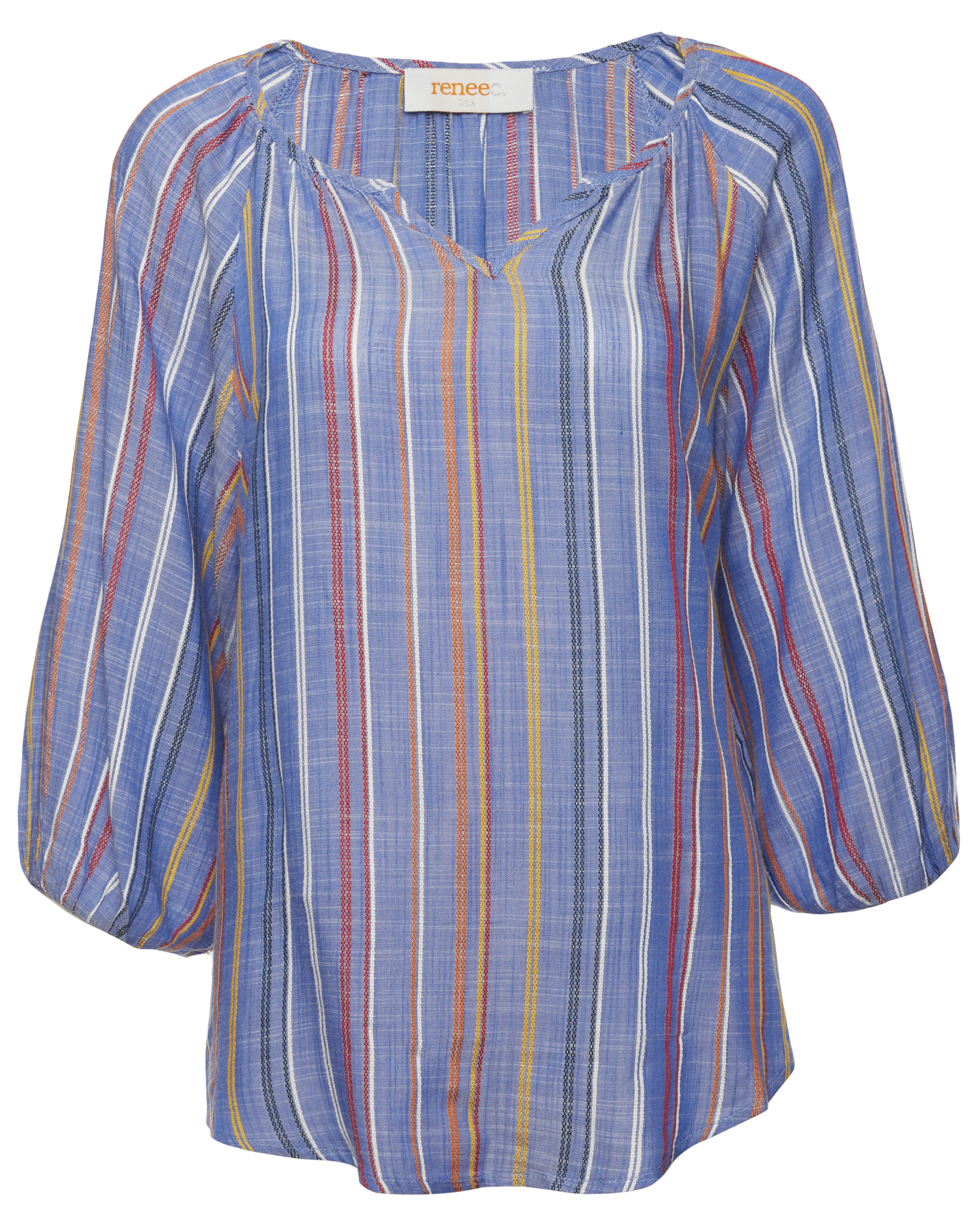 Stripe Multicolor 3/4 Sleeve Top