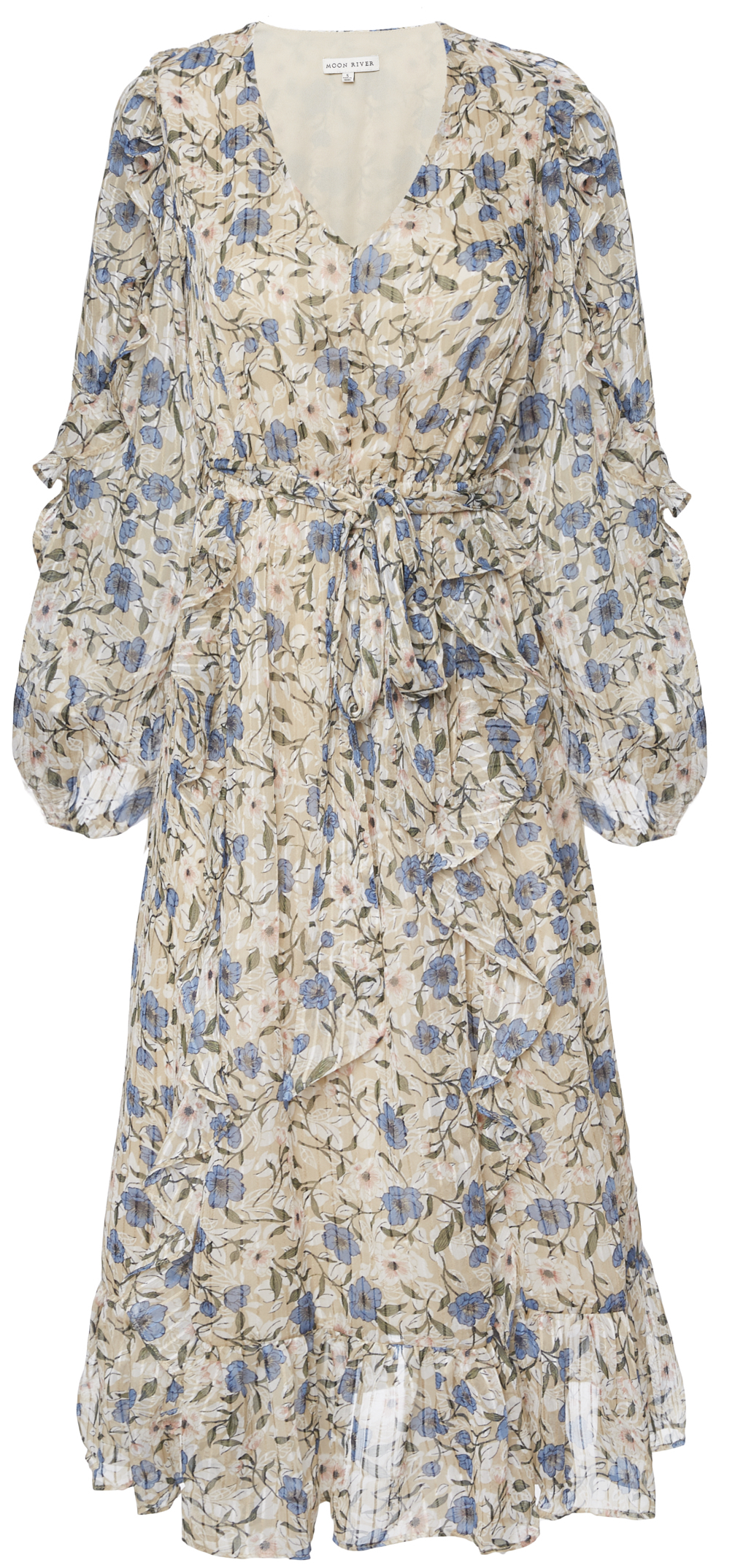 Ruffle Sleeve Midi Dress