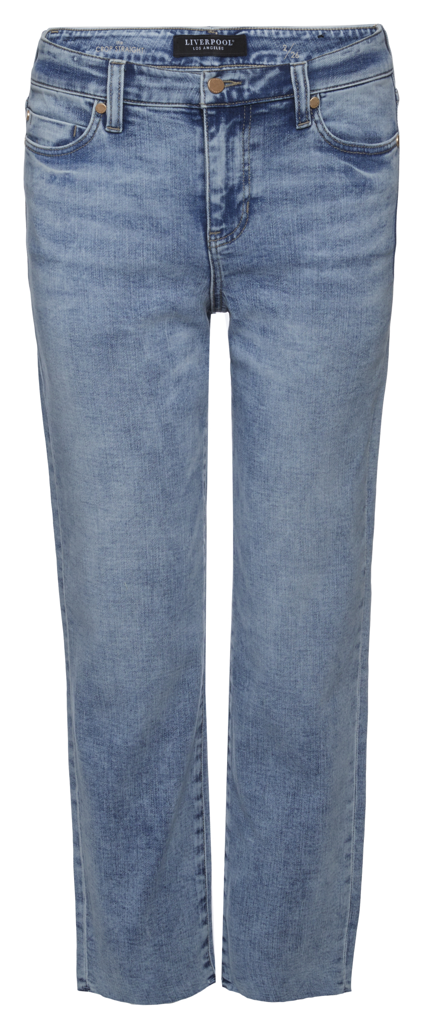 Liverpool Crop Straight Leg with Fray Hem