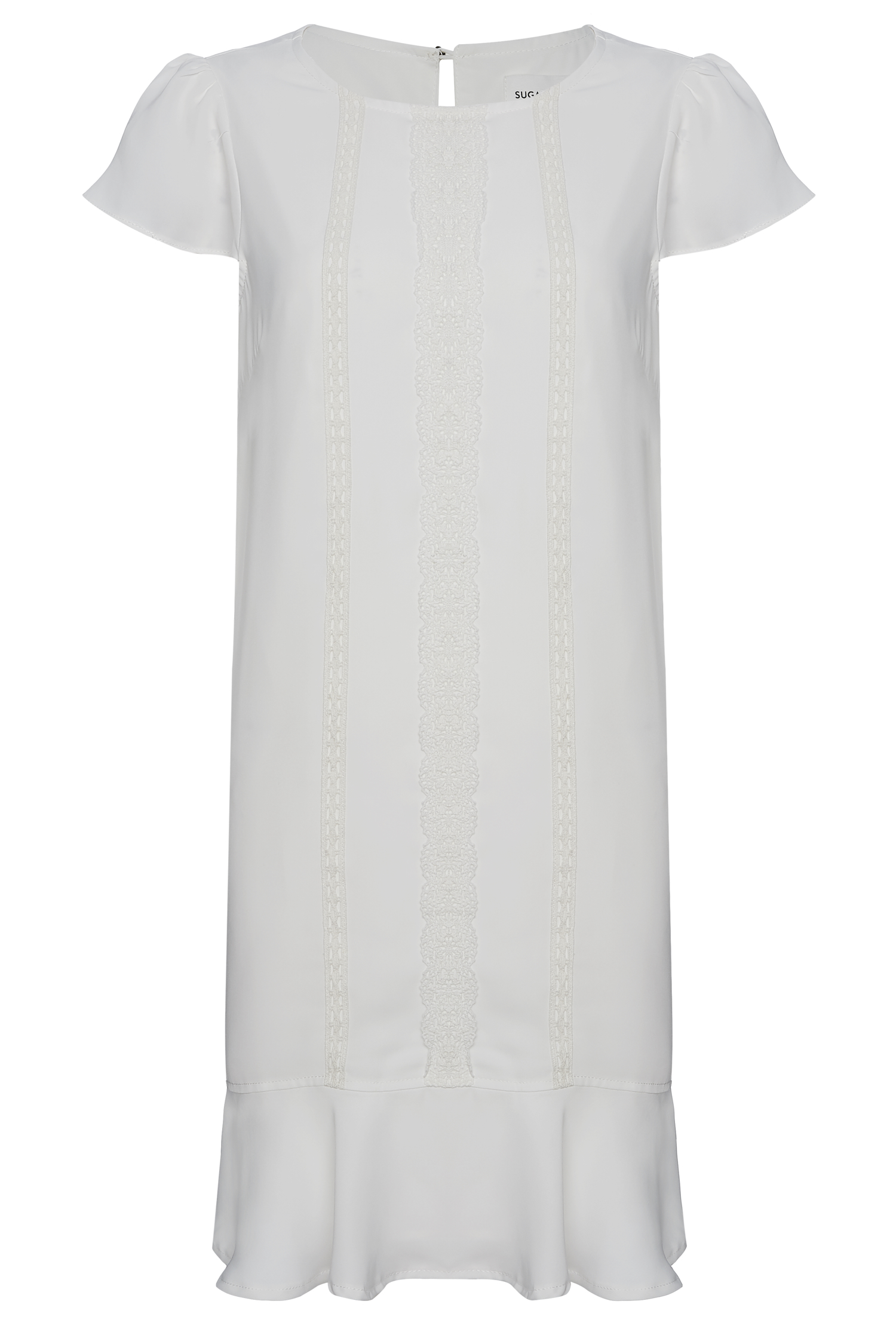 Short Sleeve Lace Detail Dress