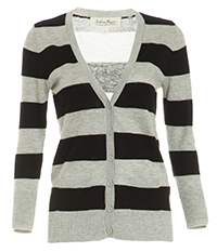 Striped V-Neck Cardigan