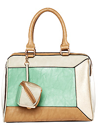 Retro Color-Blocked Handbag