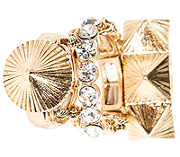 Studded Stone Tri-Ring