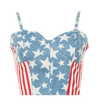 Patriotic Denim Crop Top