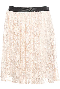 Leatherette and Lace Skirt