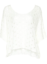 Open Knit Lace Hem Sweater