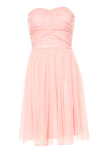 Strapless Tulle Dress in Pink | DAILYLOOK