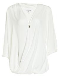 Faux Wrap Gauzy Blouse