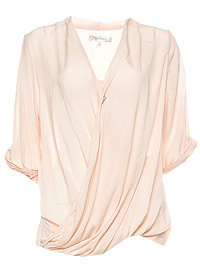 Faux Wrap Gauzy Blouse