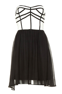 Strapless Pinstripe Bodice Dress