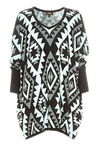 Oversized Aztec Tunic Sweater