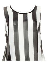 Sheer Striped Bow Back Top