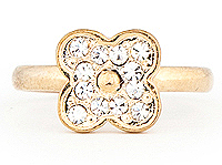 Crystal Flower Midi Ring