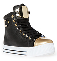 Gold-Toe Platform Sneakers