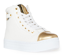 Gold-Toe Platform Sneakers