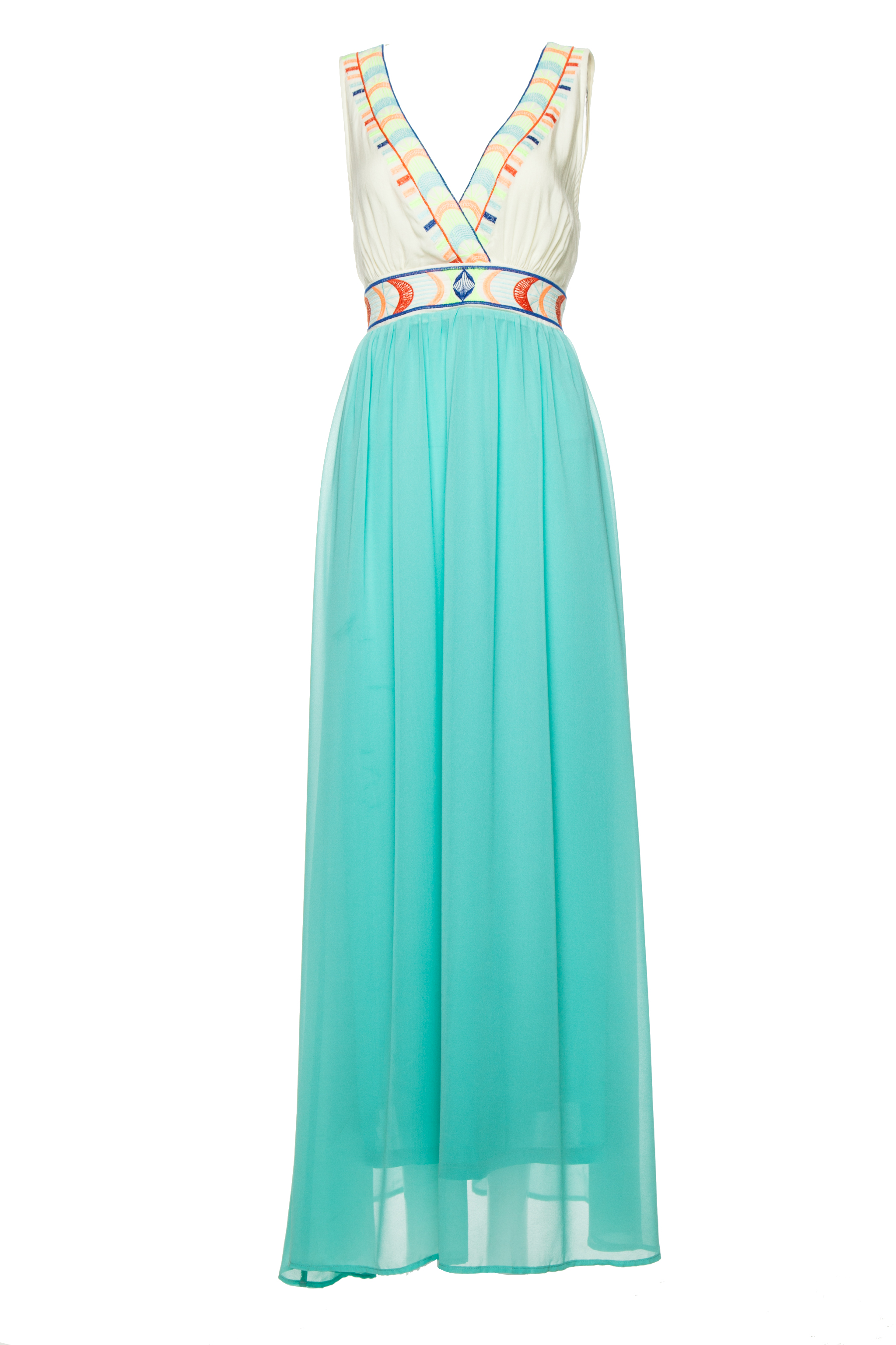 Embroidered Top Maxi Dress